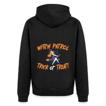 Hexen-Patrouille: Süßes oder Saures! Polizist Hall - Unisex Premium Bio Zip Hoodie - Schwarz - Hinten - Nico (187cm)