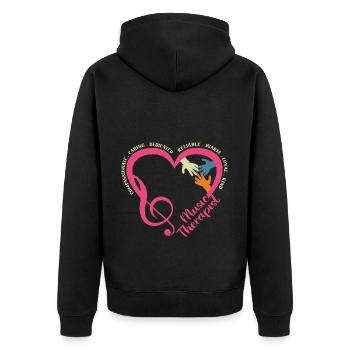 Musicothérapeute Appréciation Musicien de musique - Veste à capuche bio Premium Unisexe - noir - Dos - Nico (187cm)