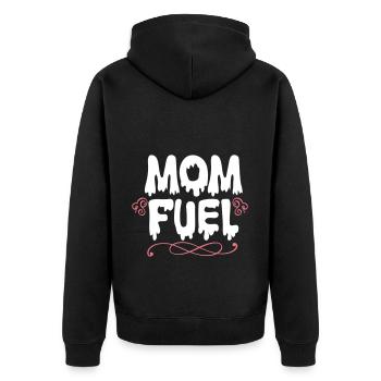 Mom Fuel Muttertagsgeschenk Mami Mama Mom Mother - Unisex Premium Bio Zip Hoodie - Schwarz - Hinten - Nico (187cm)