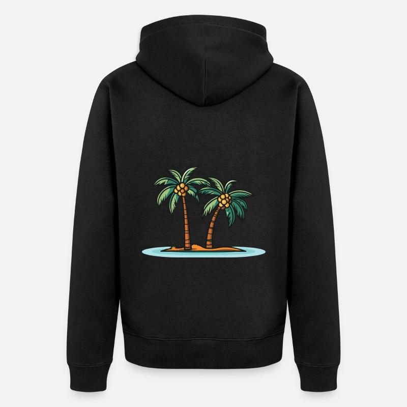 Île des palmiers Été - Veste à capuche bio Premium Unisexe - noir