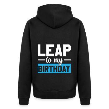 Happy Birthday Schaltjahr 29. Februar Schalttag - Unisex Premium Bio Zip Hoodie - Schwarz - Hinten - Nico (187cm)