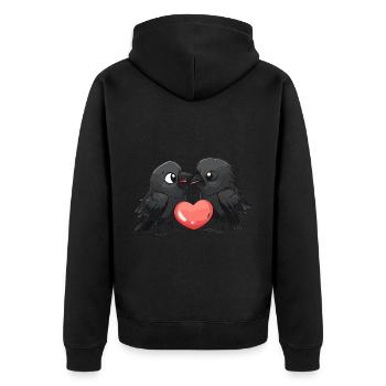 Raven Crow Couple Amour Couple Amoureux - Veste à capuche bio Premium Unisexe - noir - Dos - Nico (187cm)
