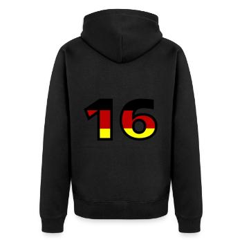 16 Numéro Allemagne Jersey - Veste à capuche bio Premium Unisexe - noir - Dos - Nico (187cm)