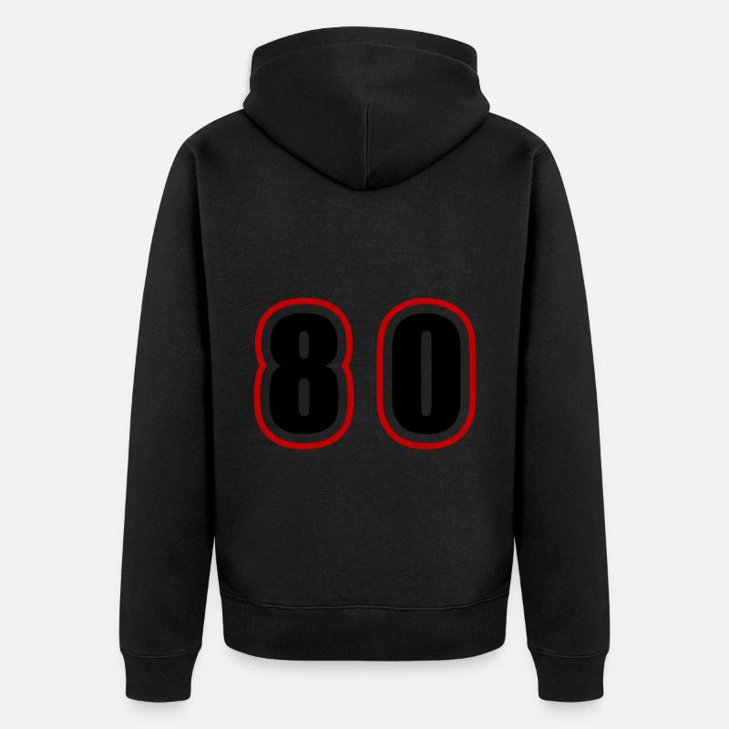 80 Nombre Collège - Veste à capuche bio Premium Unisexe - noir