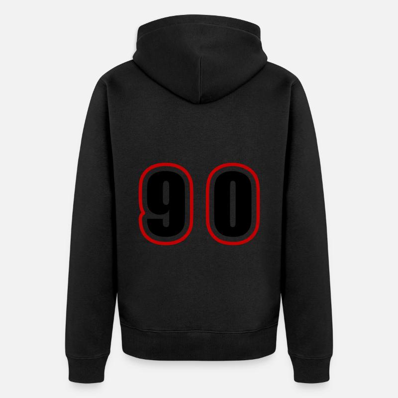 90 Nombre Collège - Veste à capuche bio Premium Unisexe - noir