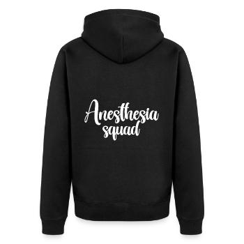 Anesthesia Squad - Unisex Premium Bio Zip Hoodie - Schwarz - Hinten - Nico (187cm)