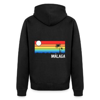 Málaga Andalusien Spanien Urlaub Malaga - Unisex Premium Bio Zip Hoodie - Schwarz - Hinten - Nico (187cm)