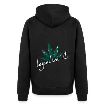 Légaliser la marijuana Cannabis Weed Ganja Mary Jane - Veste à capuche bio Premium Unisexe - noir - Dos - Nico (187cm)