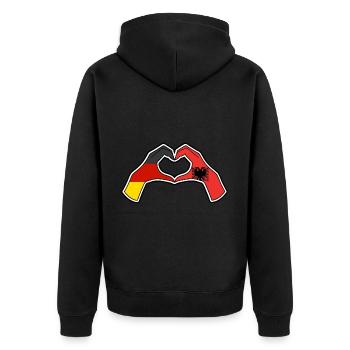 Albanais Albanais Allemagne Albanie - Veste à capuche bio Premium Unisexe - noir - Dos - Nico (187cm)