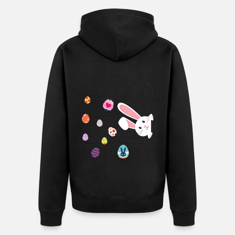 Easter with Easter Eggs - Unisex Premium Organic Zip Hoodie - black