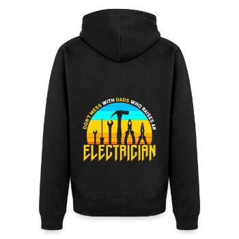 Mach keinen Mist Vater Elektriker Vater Familie - Unisex Premium Bio Zip Hoodie - Schwarz - Hinten - Nico (187cm)