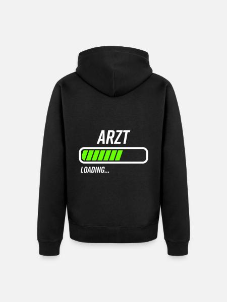 Arzt Loading Ladebalken - Unisex Premium Bio Zip Hoodie - Schwarz