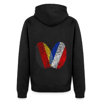 Empreinte digitale Hollande Pays-Bas Néerlandais - Veste à capuche bio Premium Unisexe - noir - Dos - Nico (187cm)