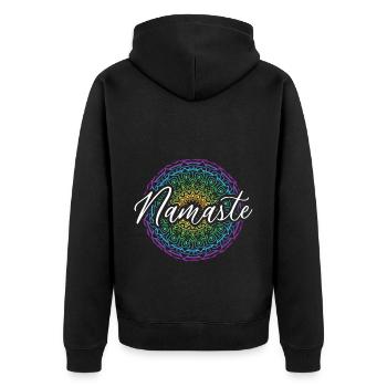 Namaste Yoga Méditation Spiritualité Mandala - Veste à capuche bio Premium Unisexe - noir - Dos - Nico (187cm)