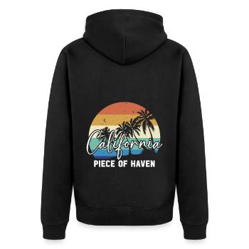 California Piece Of Haven État américain d’Amérique kalifo - Veste à capuche bio Premium Unisexe - noir - Dos - Nico (187cm)