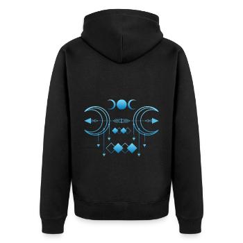 Symbolisme des signes - Veste à capuche bio Premium Unisexe - noir - Dos - Nico (187cm)