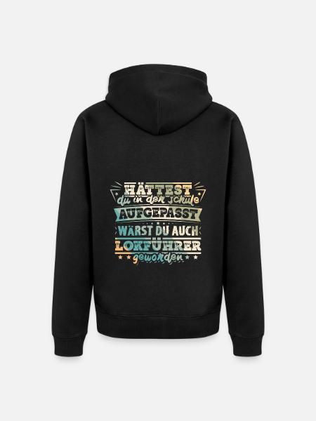 Lokführer Bahn Eisenbahn - Unisex Premium Bio Zip Hoodie - Schwarz
