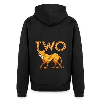 2. Geburtstag Gepard Zoo Safari 2 Jahre alt - Unisex Premium Bio Zip Hoodie - Schwarz - Hinten - Nico (187cm)