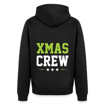 Xmas Crew - Unisex Premium Bio Zip Hoodie - Schwarz - Hinten - Nico (187cm)