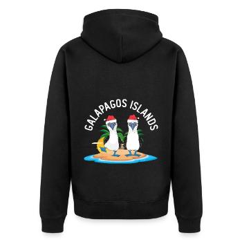 Galapagos Inseln Blaufußtölpel Weihnachten - Unisex Premium Bio Zip Hoodie - Schwarz - Hinten - Nico (187cm)