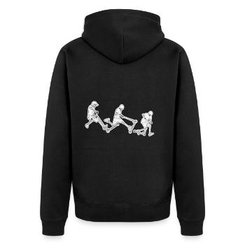 Scooter Tretroller - Unisex Premium Bio Zip Hoodie - Schwarz - Hinten - Nico (187cm)