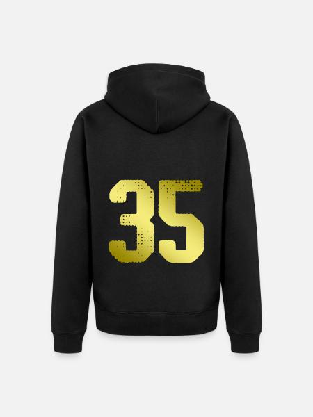 35 Number jersey - Unisex Premium Organic Zip Hoodie - black