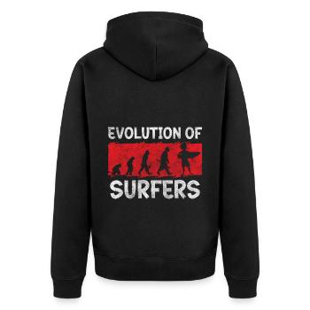 Surf Wave Planche à voile Nature - Veste à capuche bio Premium Unisexe - noir - Dos - Nico (187cm)