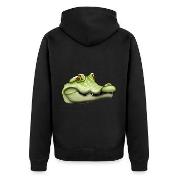 Tête de crocodile magnifiquement dessinée - Veste à capuche bio Premium Unisexe - noir - Dos - Nico (187cm)