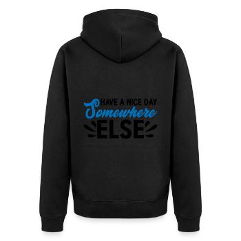 Have A Nice Day Somewhere Else 14 - Unisex Premium Organic Zip Hoodie - black - Back - Nico (187cm)