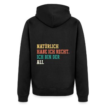 Ali Lustiger Spruch Vorname Name Ali - Unisex Premium Bio Zip Hoodie - Schwarz - Hinten - Nico (187cm)
