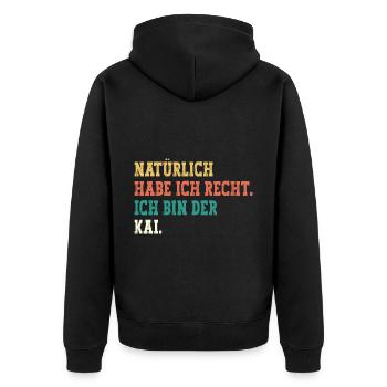 Kai Lustiger Spruch Vorname Name Kai - Unisex Premium Bio Zip Hoodie - Schwarz - Hinten - Nico (187cm)