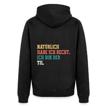 Til Lustiger Spruch Vorname Name Til - Unisex Premium Bio Zip Hoodie - Schwarz - Hinten - Nico (187cm)