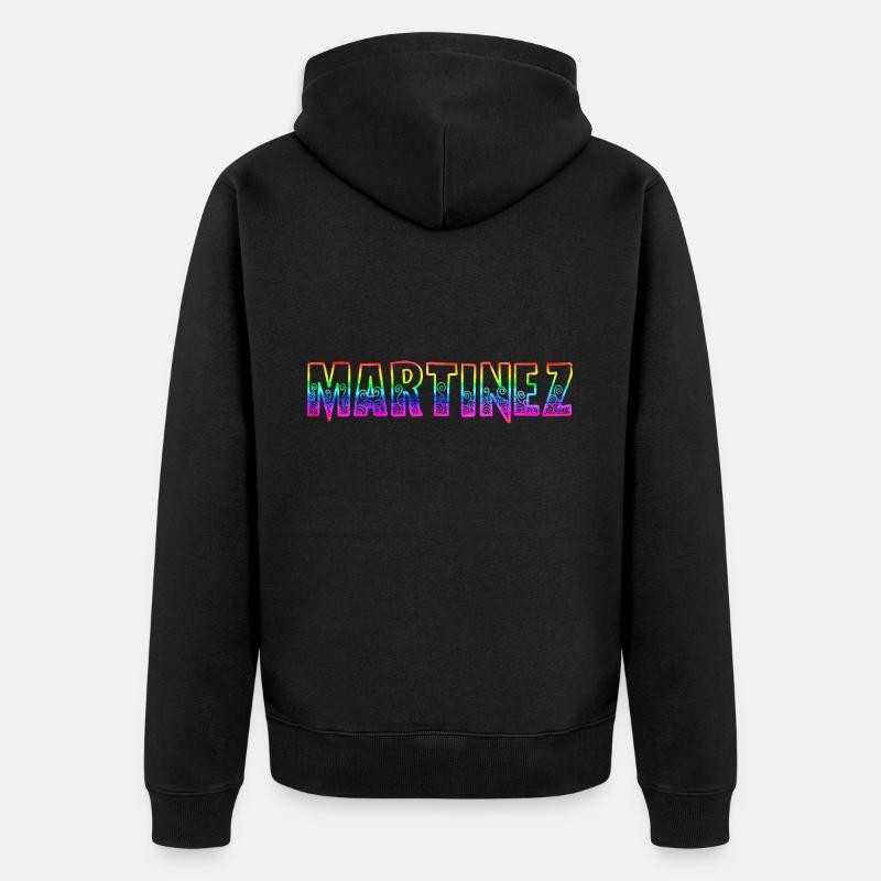 martinez rs regenbogen - Unisex Premium Bio Zip Hoodie - Schwarz