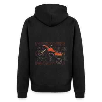 Bike Offroad Geländebike - Unisex Premium Bio Zip Hoodie - Schwarz - Hinten - Nico (187cm)