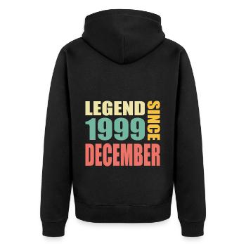24th birthday December vintage 1999 vintage - Unisex Premium Organic Zip Hoodie - black - Back - Nico (187cm)