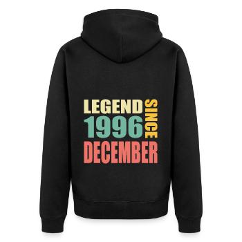 27th birthday December vintage 1996 vintage - Unisex Premium Organic Zip Hoodie - black - Back - Nico (187cm)