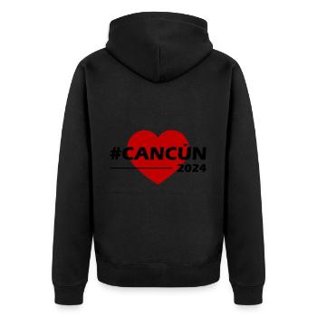 Cancun 2024 Amour du cœur - Veste à capuche bio Premium Unisexe - noir - Dos - Nico (187cm)