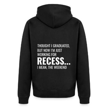 Arbeit Memes Büro-Humor Arbeitsplatz Lustig - Unisex Premium Bio Zip Hoodie - Schwarz - Hinten - Nico (187cm)