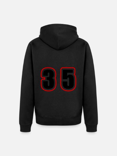 35 Number College - Unisex Premium Organic Zip Hoodie - black