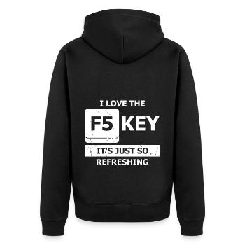 Cyber Security Design for IT Security and Hackers - Unisex Premium Organic Zip Hoodie - black - Back - Nico (187cm)