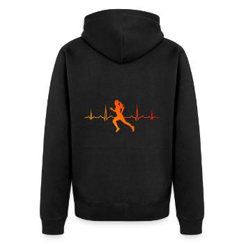 Course de jogging Hommes Jogging Femmes Cross Country R - Veste à capuche bio Premium Unisexe - noir - Dos - Nico (187cm)