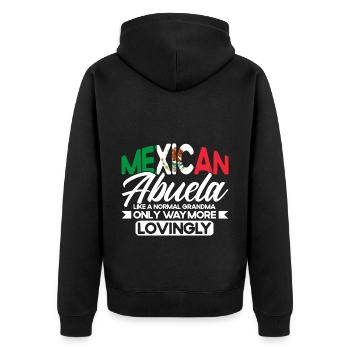 Mexiko Mexikanische Wurzeln Geschenk - Unisex Premium Bio Zip Hoodie - Schwarz - Hinten - Nico (187cm)