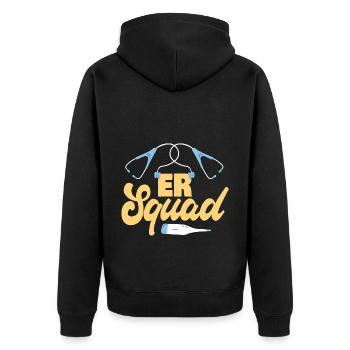 ER Squad Funny Emergency Room Nurse ER Nurse - Unisex Premium Organic Zip Hoodie - black - Back - Nico (187cm)