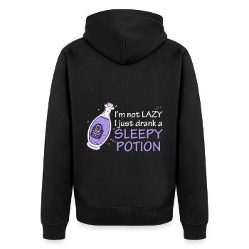 Lustige Hexe Schlafen Schläfrig Witch Potion - Unisex Premium Bio Zip Hoodie - Schwarz - Hinten - Nico (187cm)