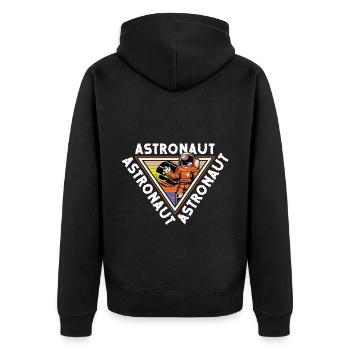 Space Shuttle Raumanzug Sterne Rakete - Unisex Premium Bio Zip Hoodie - Schwarz - Hinten - Nico (187cm)