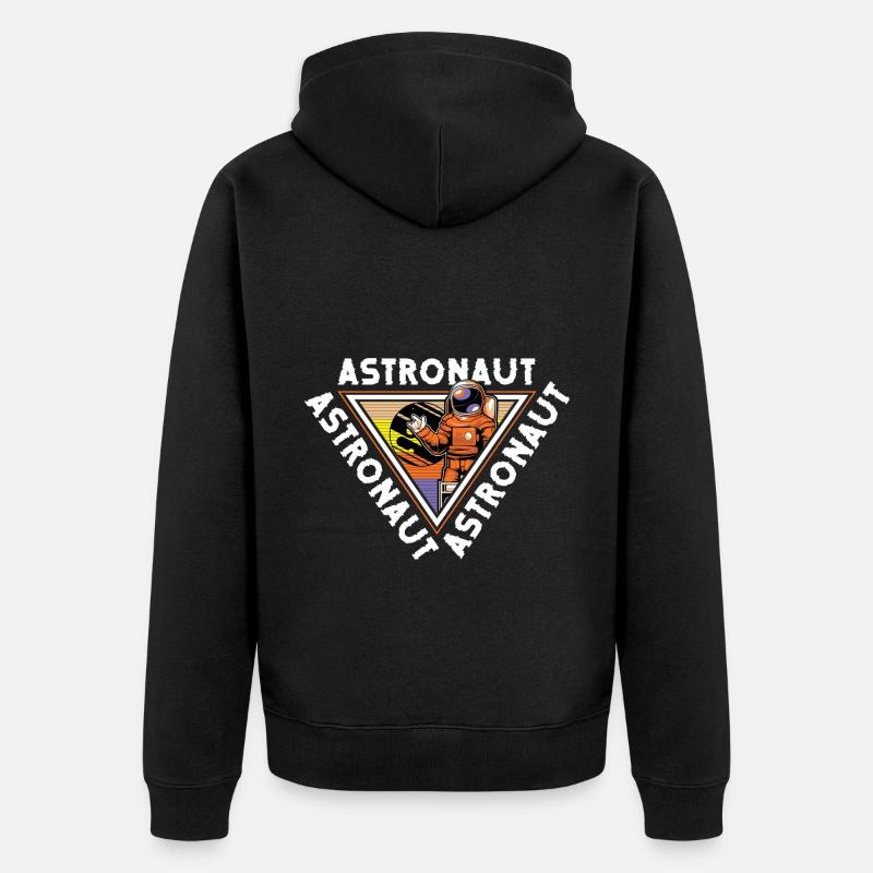 Space Shuttle Raumanzug Sterne Rakete - Unisex Premium Bio Zip Hoodie - Schwarz