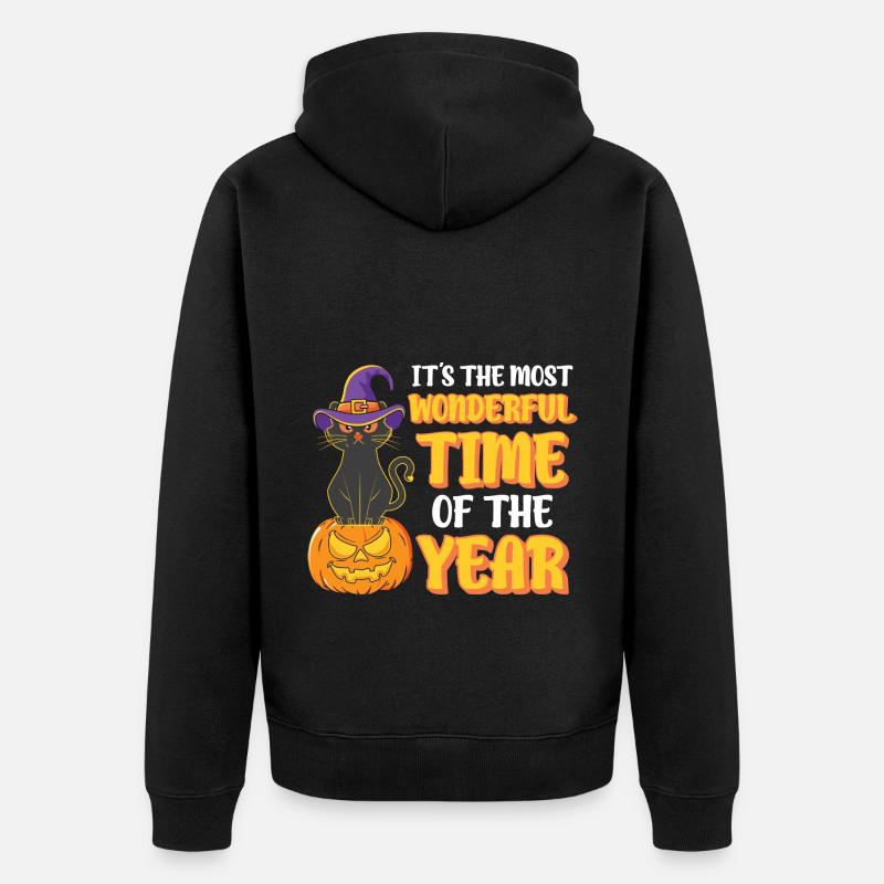 Sorcière chat d’Halloween - Veste à capuche bio Premium Unisexe - noir