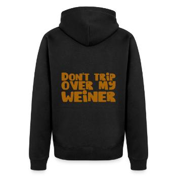 Ne trébuchez pas sur mon Weiner 3 - Veste à capuche bio Premium Unisexe - noir - Dos - Nico (187cm)