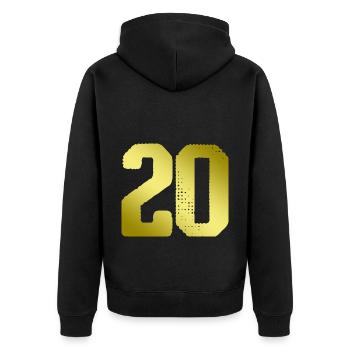 Maillot 20 Numéro - Veste à capuche bio Premium Unisexe - noir - Dos - Nico (187cm)