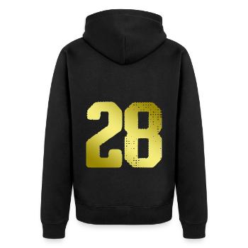 28 Number jersey - Unisex Premium Organic Zip Hoodie - black - Back - Nico (187cm)